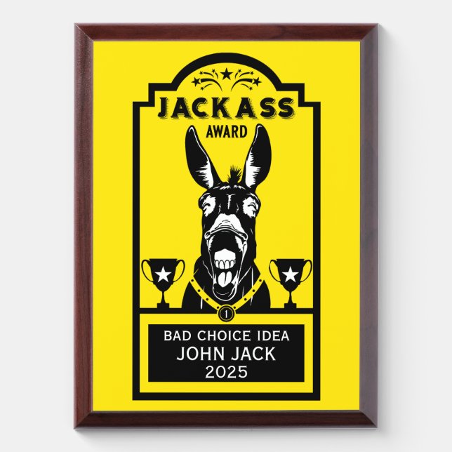 Jackass Award Plaque (Vertical)
