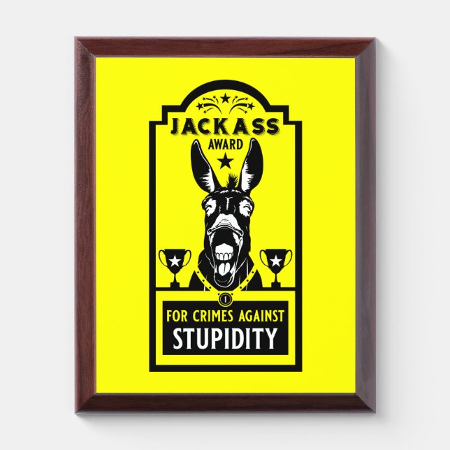Jackass Award Plaque (Vertical)