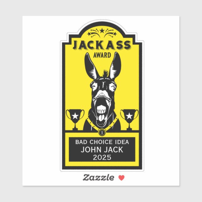 Jackass Award Sticker (Sheet)