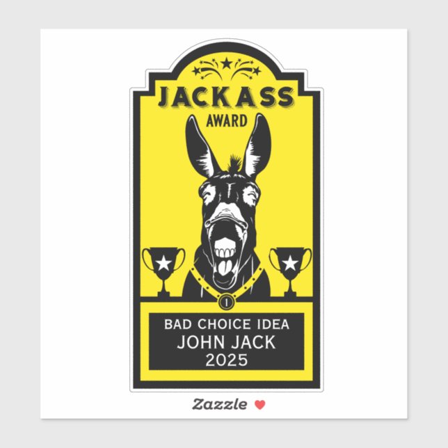 Jackass Award Sticker (Sheet)