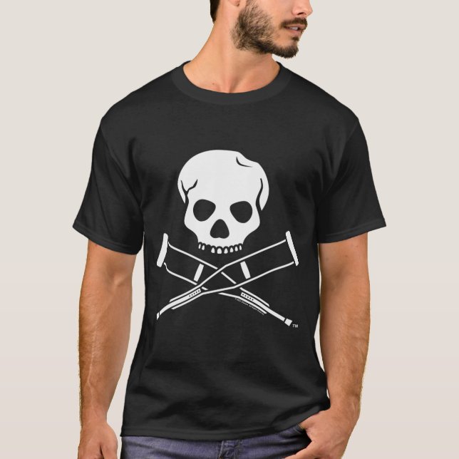 Jackass Skull And Crutches Logo T-Shirt (Front)