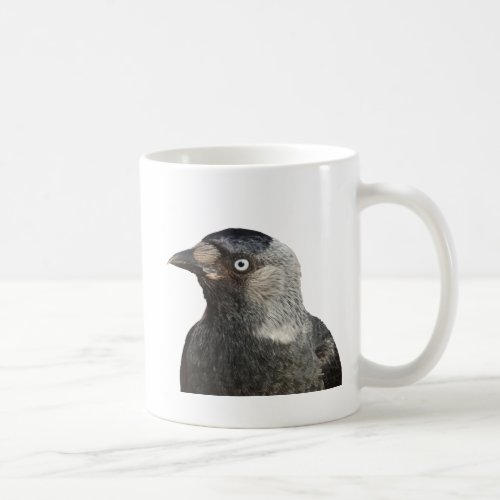 Jackdaw Bird Portrait Vector Coffee Mug
