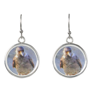 Jackdaw Watercolor Earrings