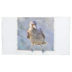 Jackdaw Watercolor Pillow Case