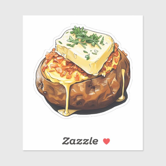 jacket potato topped with butter sticker (Sheet)