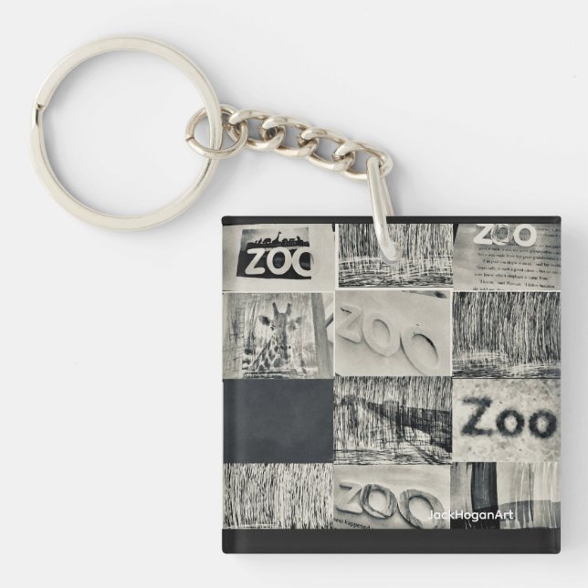 JackHoganArt B&W keyring (Front)