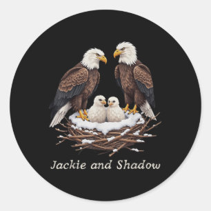 Jackie And Shadow Bald Eagle Fan Club Vintage Life Classic Round Sticker