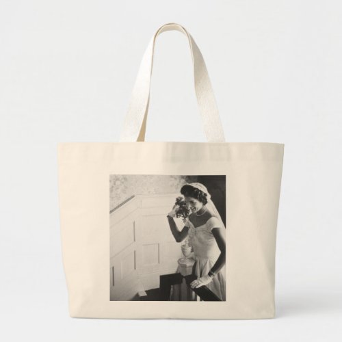 Jackie Kennedy 1953 Large Tote Bag