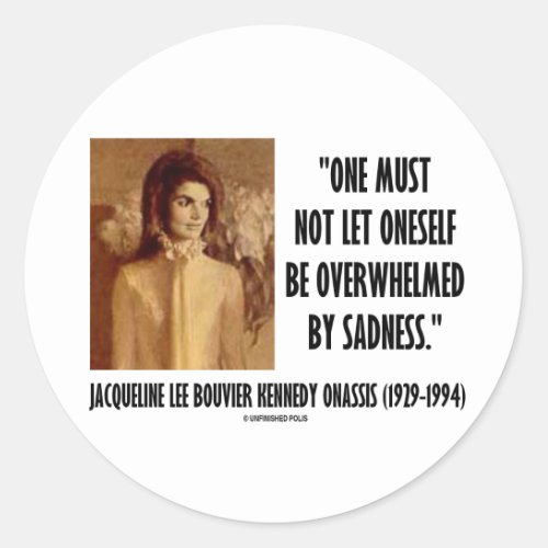 Jackie Kennedy Portrait Not Let Oneself Sadness Classic Round Sticker