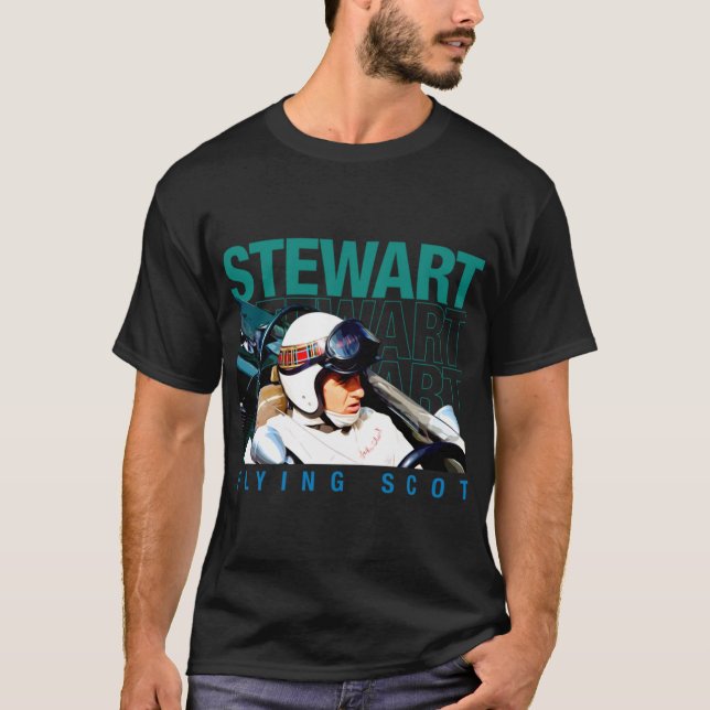Jackie Stewart helmet F1 Champion 60s 70s     T-Shirt (Front)