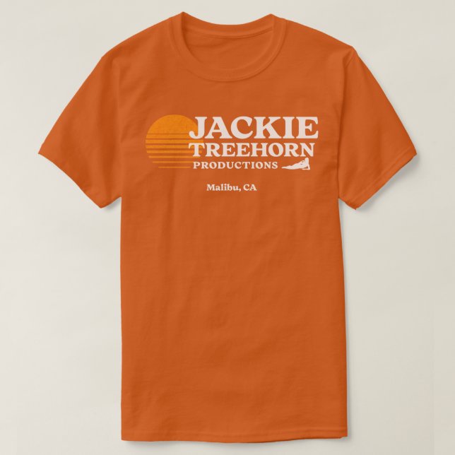 Jackie Treehorn Productions Malibu CA T-Shirt (Design Front)