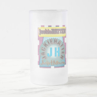 jackieHATTEN.com Frosted Glass Beer Mug