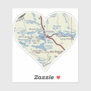 Jackman Maine Retro Map Sticker