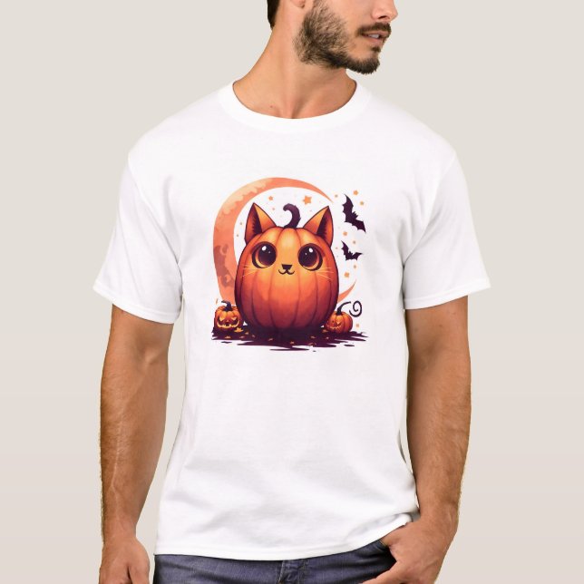 Jack'O'Lantern Cat T-Shirt (Front)