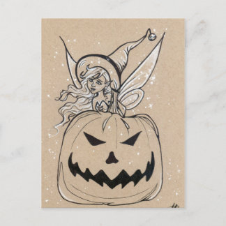 Jackolatern Fairy Halloween Postcard