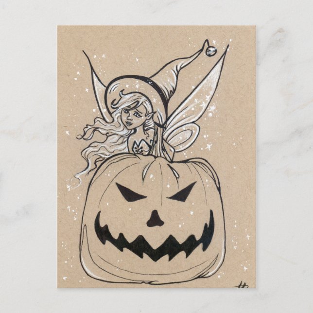 Jackolatern Fairy Halloween Postcard (Front)