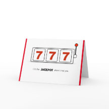 JACKPOT Anniversary Card, white envelopes included