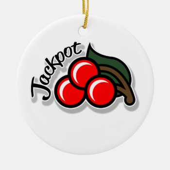 Jackpot Cherries Ornament (light) by DryGoods at Zazzle