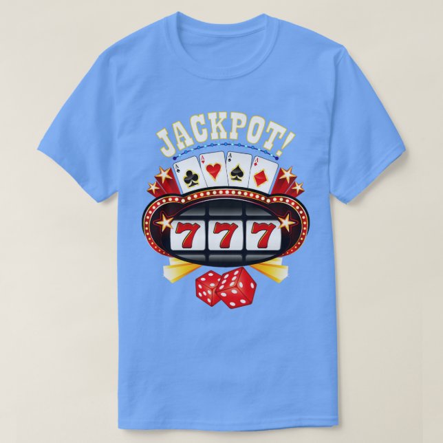 Jackpot Gambling Gambler Gamble Player Slot Machin T-Shirt (Design Front)