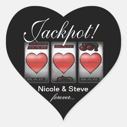 Jackpot Hearts Were Doing It In Vegas Heart Sticker