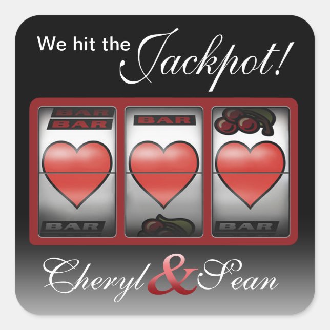 Jackpot Hearts We're Doing It In Vegas Sticker (Front)