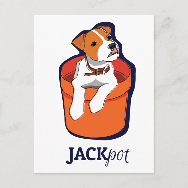 "Jackpot" Jack Russell Terrier Card (Front)