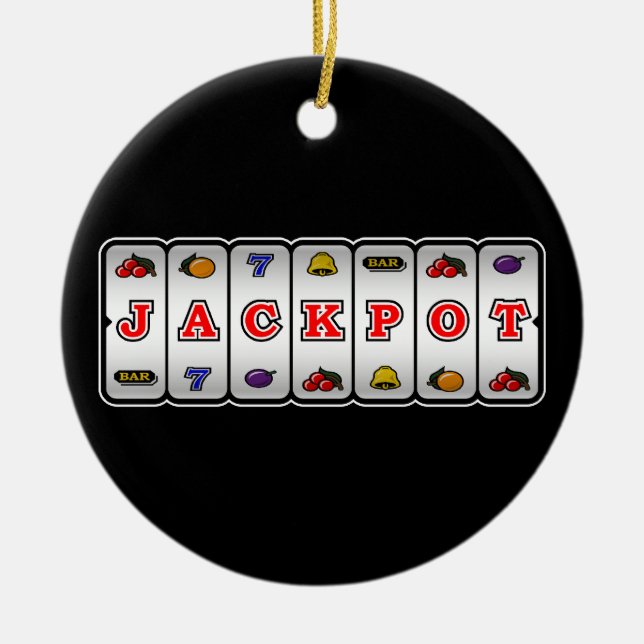 Jackpot Slot Machine Ornament (dark) (Front)
