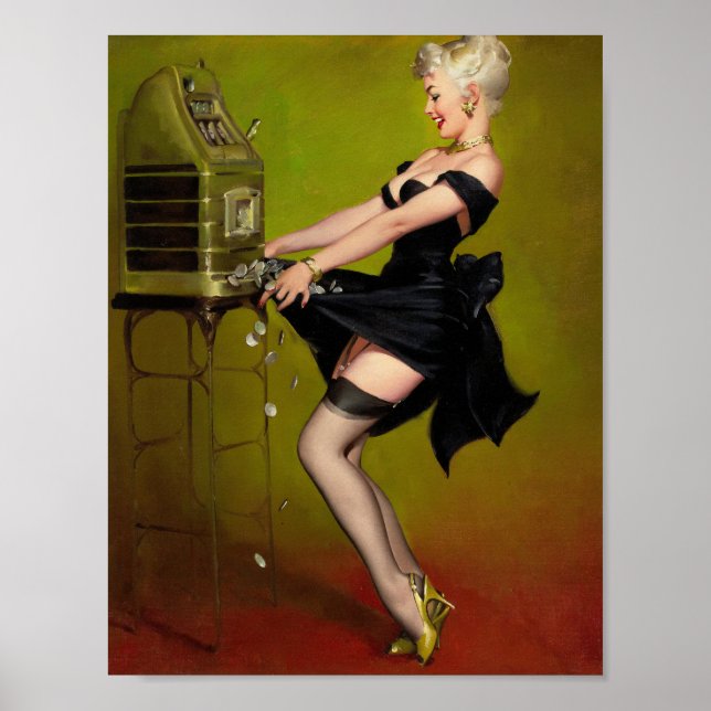 Jackpot Woman Art Pinup Poster (Front)