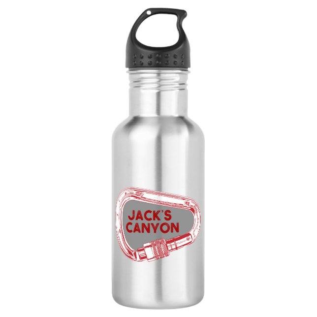 Jack's Canyon Climbing Carabiner Stainless Steel Water Bottle (Front)