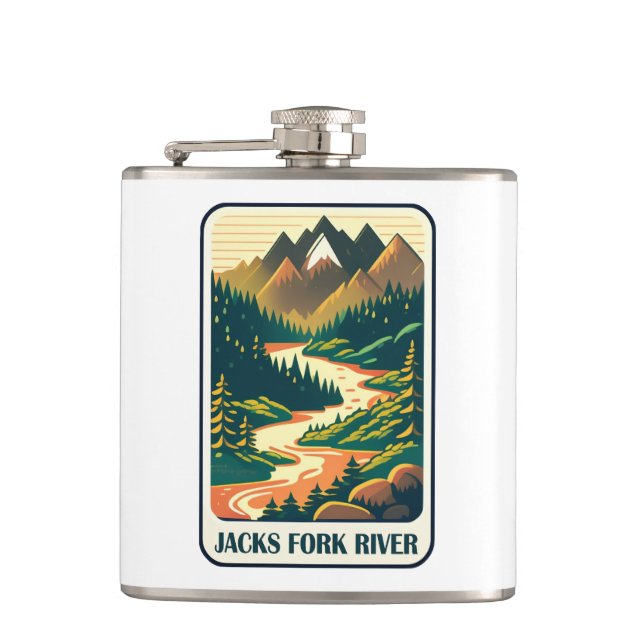 Jacks Fork River Missouri Colors Flask (Front)