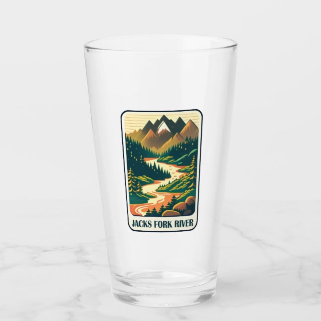 Jacks Fork River Missouri Colors Glass (Front)