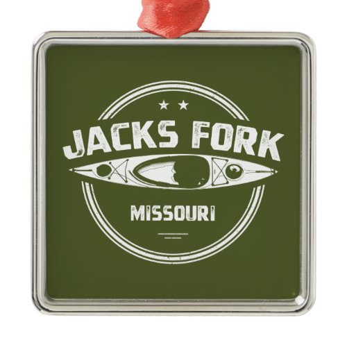 Jacks Fork River Missouri Kayaking Metal Ornament