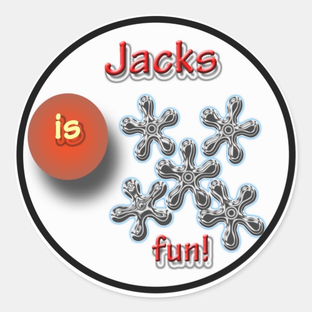Jacks Game For Kids Classic Round Sticker (Front)