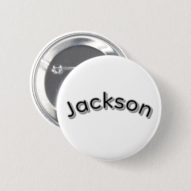 Jackson Boys Name, Button (Front & Back)