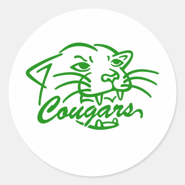Jackson Central Merry Cougars Classic Round Sticker (Front)