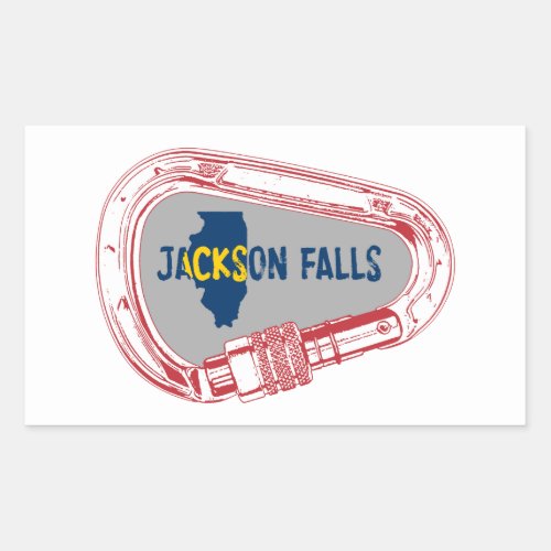 Jackson Falls Illinois Rock Climbing Carabiner Rectangular Sticker