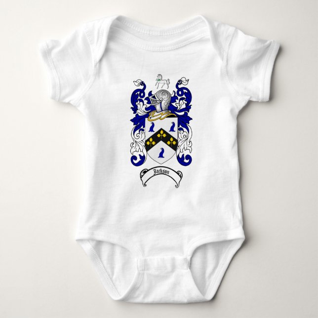 JACKSON FAMILY CREST -  JACKSON COAT OF ARMS BABY BODYSUIT (Front)