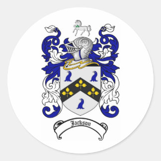 JACKSON FAMILY CREST -  JACKSON COAT OF ARMS CLASSIC ROUND STICKER