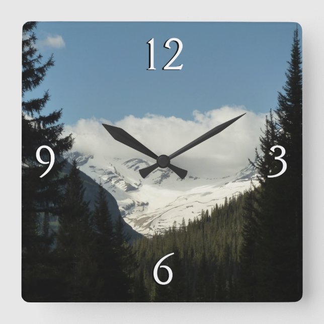 Jackson Glacier Overlook Square Wall Clock (Front)