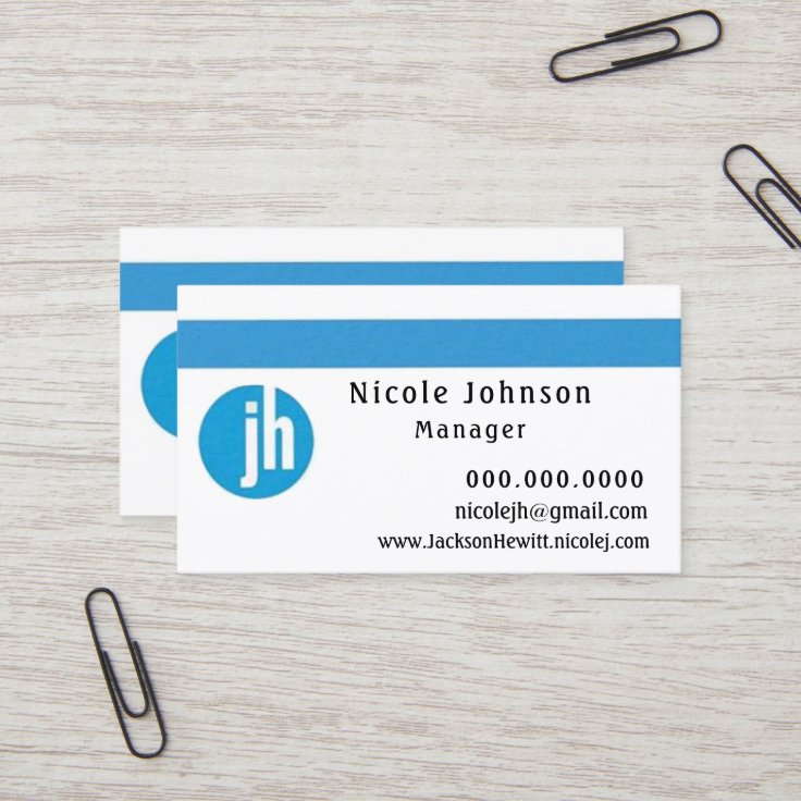 Jackson Hewitt Blue Business Card Zazzle