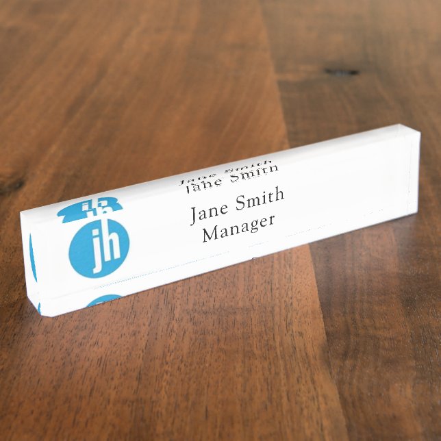 Jackson Hewitt Blue Editable Desk Name Plate (Side)