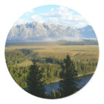 Jackson Hole Mountains and River Classic Round Sticker