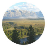 Jackson Hole Mountains and River Classic Round Sticker