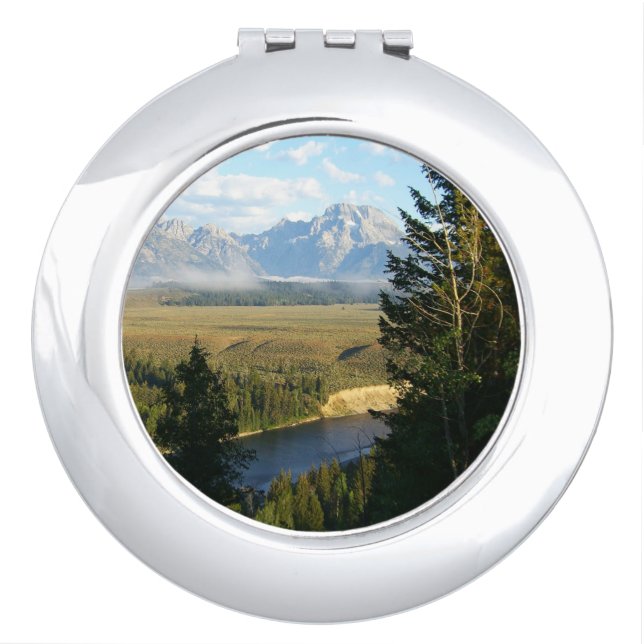 Jackson Hole Mountains and River Compact Mirror (Front)