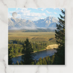 Jackson Hole Mountains and River Favor Tags