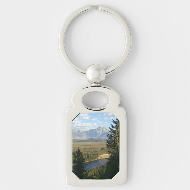 Jackson Hole Mountains and River Keychain (Front)