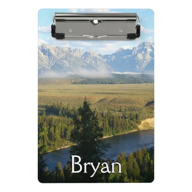 Jackson Hole Mountains and River Mini Clipboard (Front)