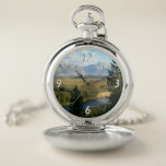 Jackson Hole Mountains and River Pocket Watch