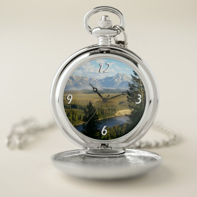 Jackson Hole Mountains and River Pocket Watch (Inside)