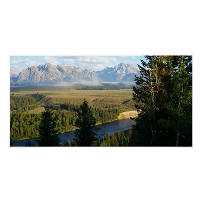 Jackson Hole Mountains and River Poster (Front)